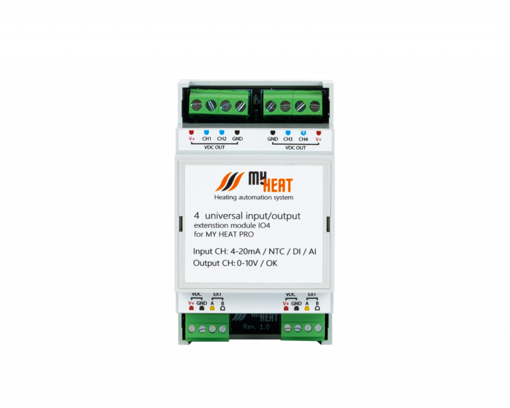 Блок расширения дискретно-аналоговых входов/выходов MyHeat IO4