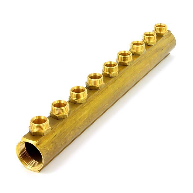 Коллектор магистральный Tiemme 1 1/4 ВВ 9 выходов 3/4 EK 50 мм 1970061