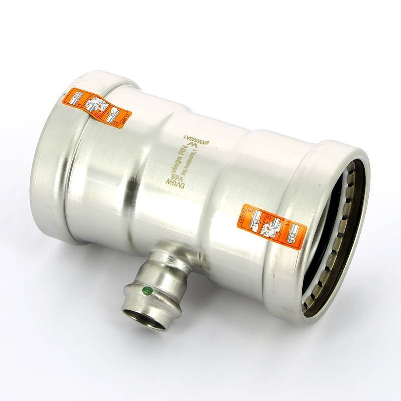 Тройник пресс нержавеющая сталь Viega Sanpress Inox XL 76.1х22х76.1 мм 483005