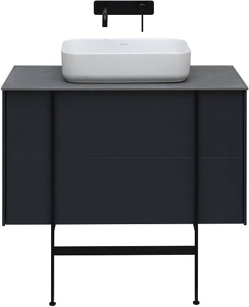 Тумба под раковину Allen Brau Reality 90 см матовый антрацит/черный 1.32006.AM