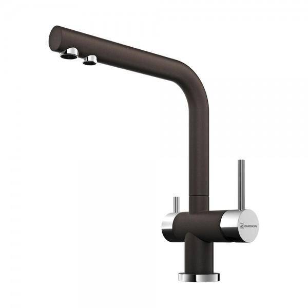 Смеситель для кухни Omoikiri Nagano-DC с подключением фильтра темный шоколад 4994048