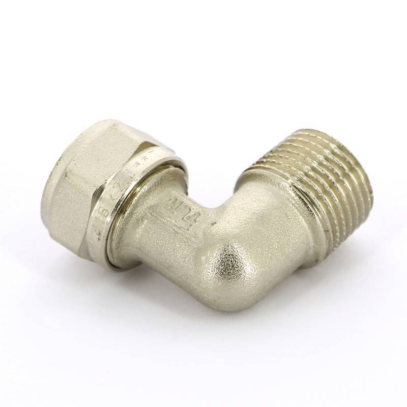 Угол обжимной никелированный Tiemme 16х1/2 наружная резьба 1600013