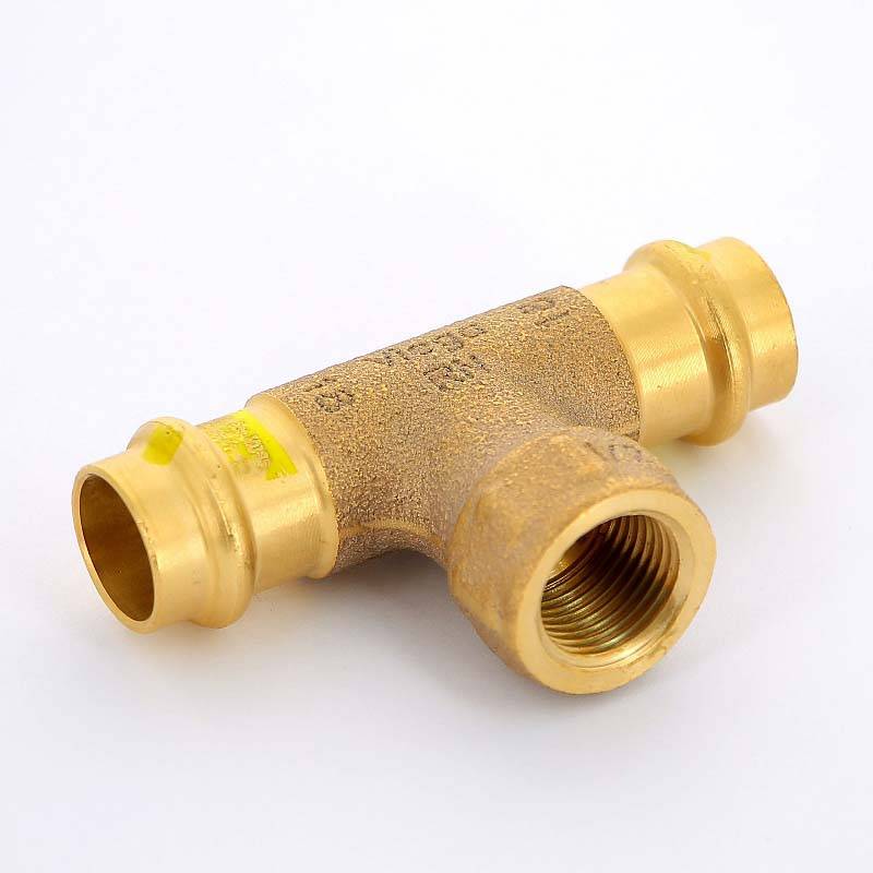 Тройник пресс-В Viega Profipress G 18х1/2х18 бронза 352714