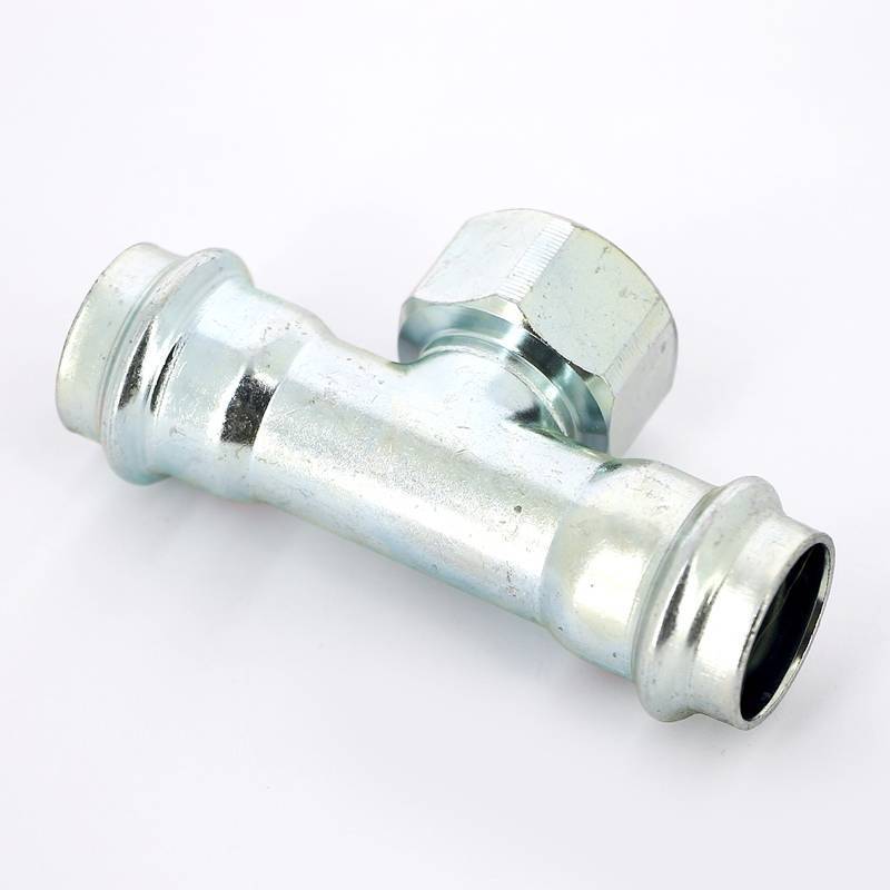 Тройник пресс-ВР оцинкованная сталь Viega Prestabo 22х3/4х22 мм 641962