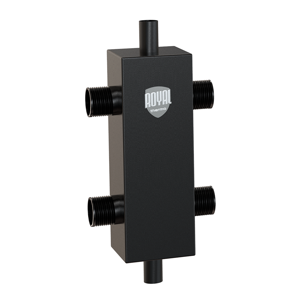 Гидравлический разделитель с сепаратором Royal Thermo 150 кВт с кронштейнами RTE 52.150