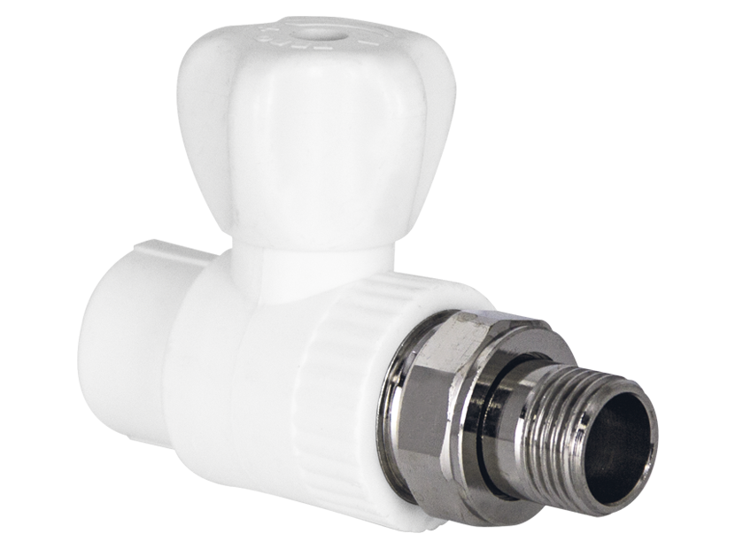 Кран шаровой радиаторный TEBO PP-R 25х3/4 прямой белый 015062002