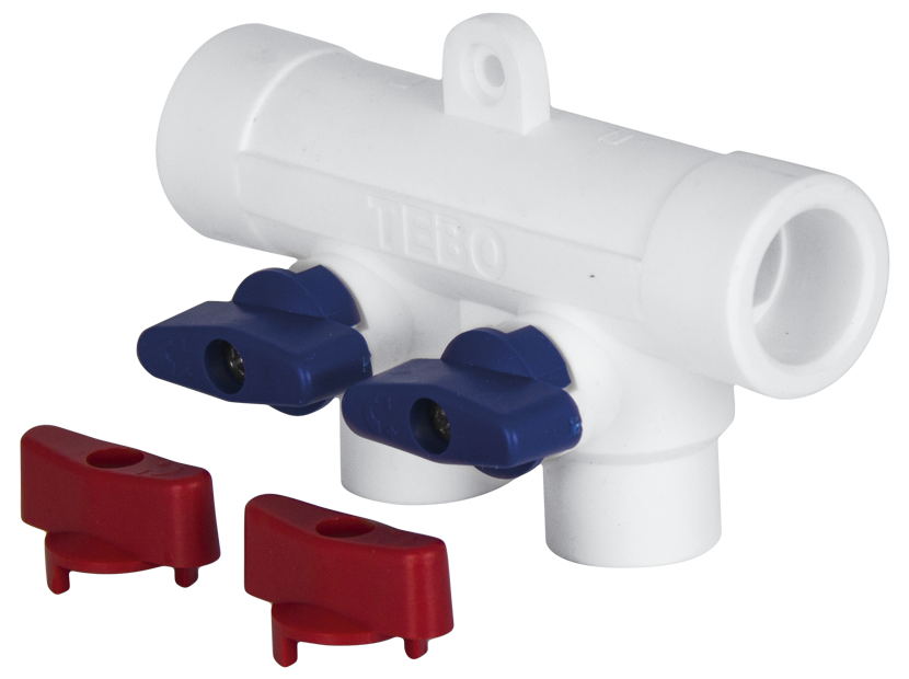 Коллектор полипропиленовый TEBO PP-R 25x20 мм 3 выхода универсальный 030091252