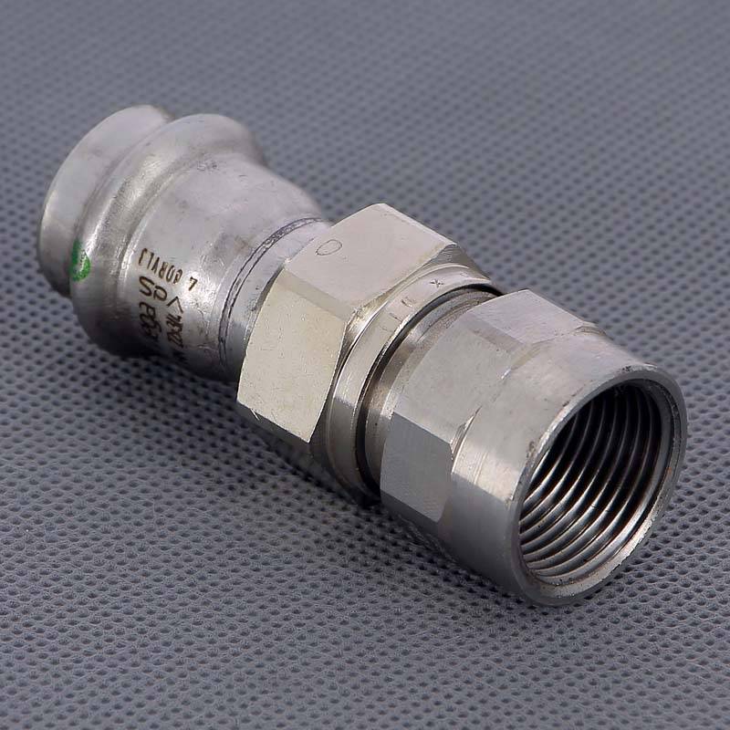 Муфта разъемная Viega Sanpress Inox 22х3/4 пресс-В с плоским уплотнением 437503