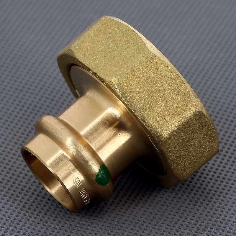 Муфта пресс с накидной гайкой Viega Sanpress 22x1 1/2 бронза 305260