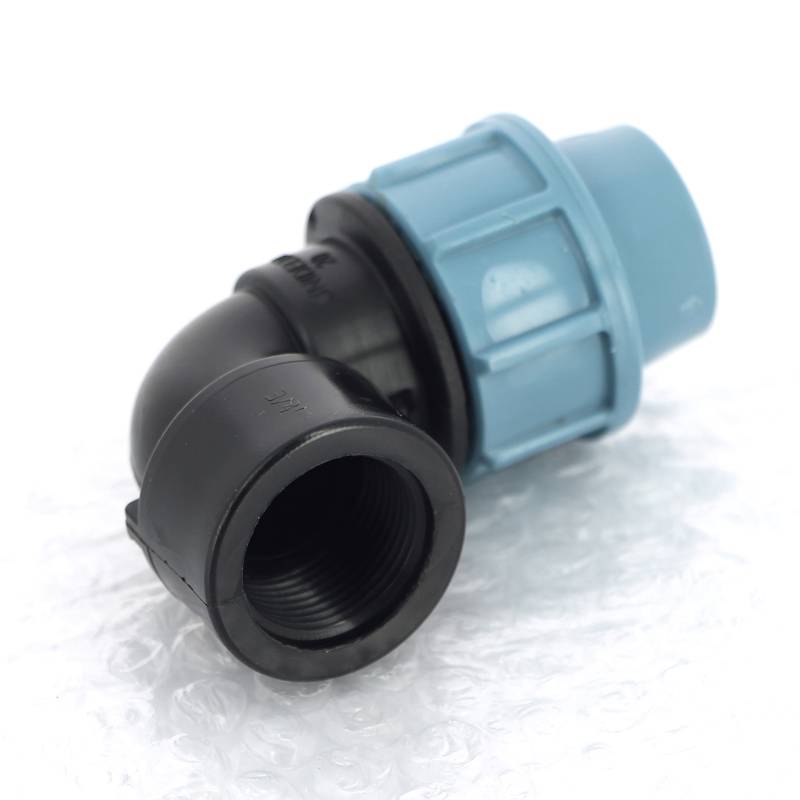 Угольник обжимной Unidelta Deltone 20х3/4 внутренняя резьба для ПНД труб 1009020003