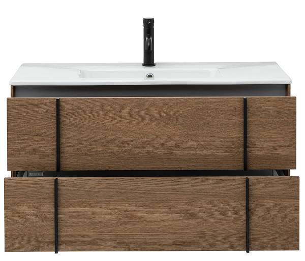 Тумба под раковину Allen Brau Reality 100 см дуб/черный 1.32007.NO