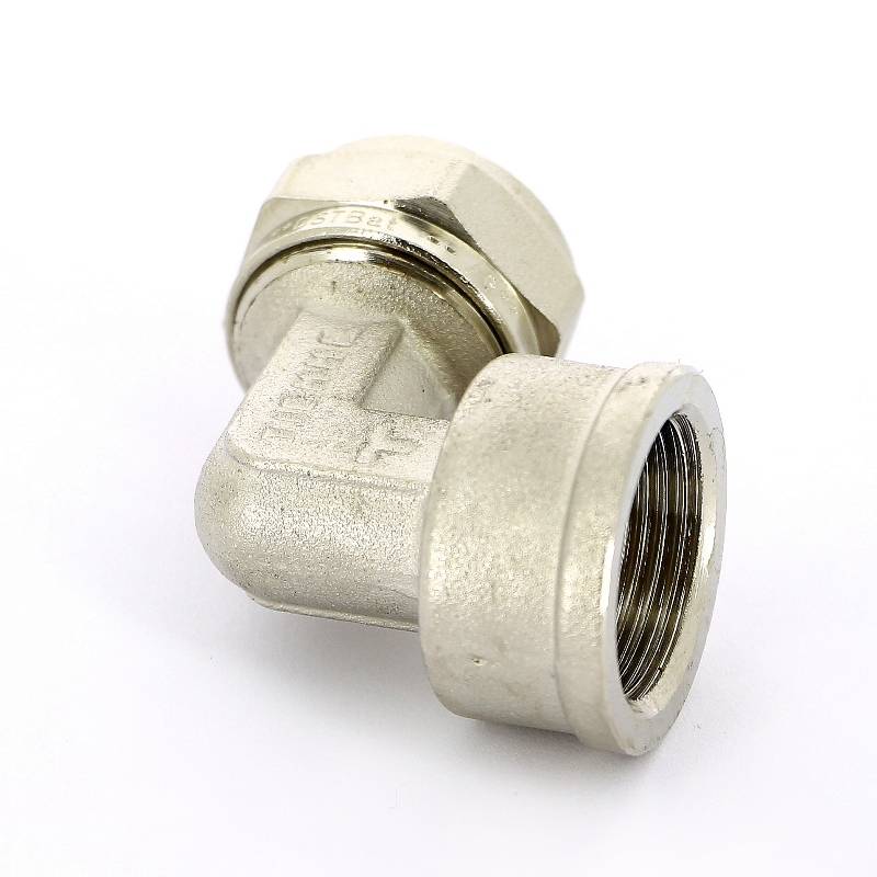 Угольник обжимной Tiemme 20х3/4 внутренняя резьба никелированный 1600023