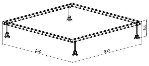 Каркас для поддона Allen Brau 93x93x16 см 8.00002