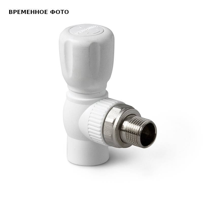 Кран радиаторный угловой Pro Aqua 25x3/4 полипропиленовый серый PA42110G