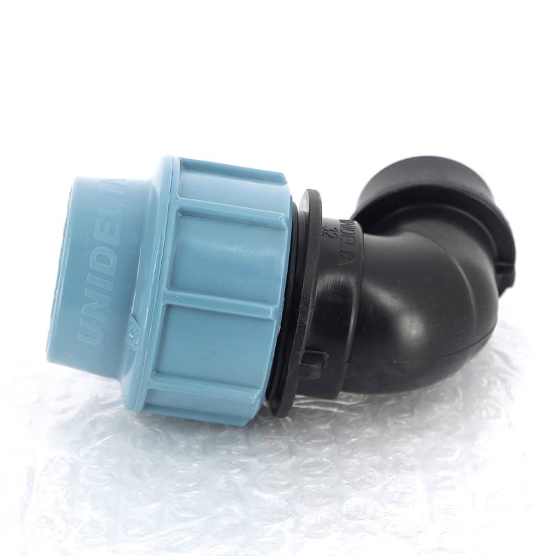 Угольник обжимной Unidelta Deltone 32х3/4 внутренняя резьба для ПНД труб 1009032003