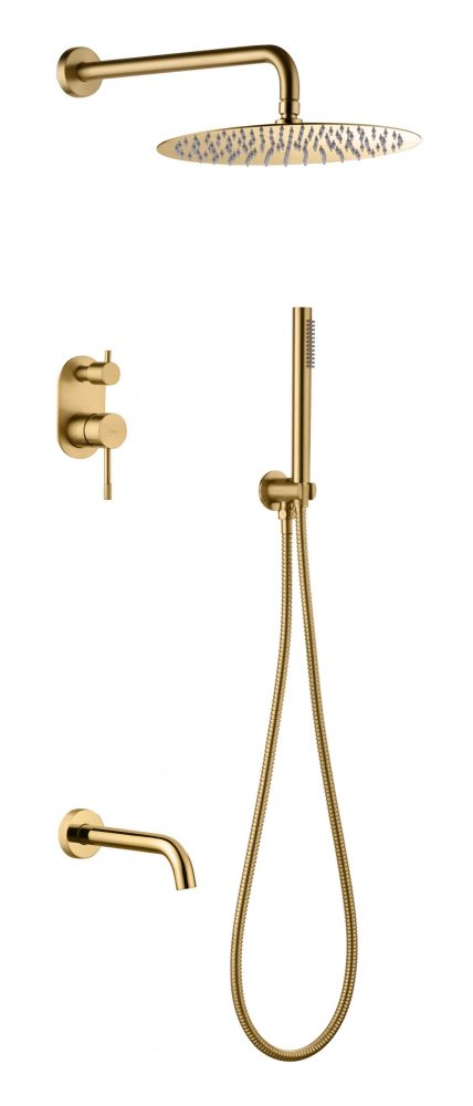 Душевой комплект Boheme Uno со встроенным смесителем матовое золото 464-2-MG