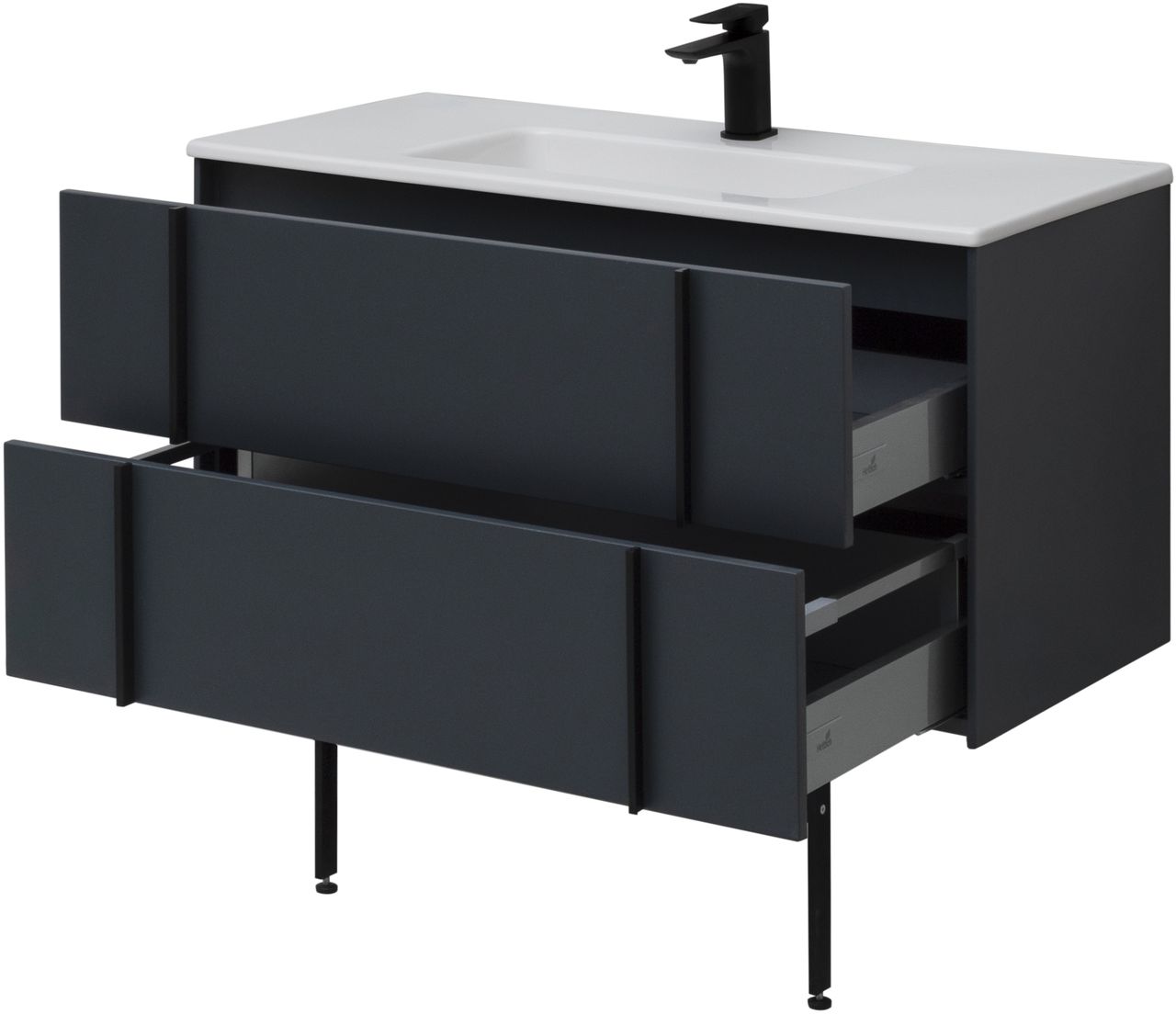Тумба под раковину Allen Brau Reality 100x46,2x50 см антрацит 1.32007.AM
