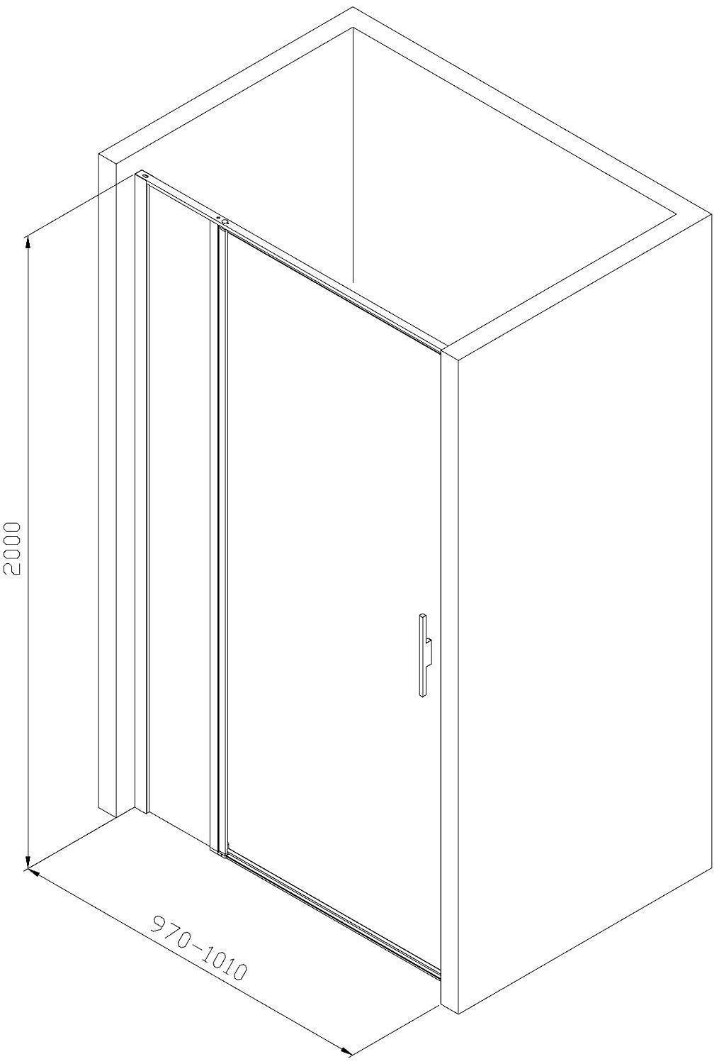 Душевая дверь Allen Brau Priority 100x200 см прозрачное стекло 8 мм хром 3.31028.00