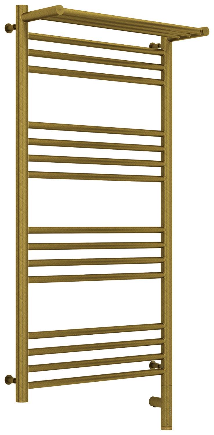 Полотенцесушитель электрический Сунержа Богема 3.0 с 1 полкой 532x1124 мм правый состаренная бронза 05-5807-1050