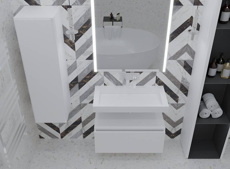 Ящик под столешницу Armadi Art Flat 100х46х38,3 см белый 897-100-W