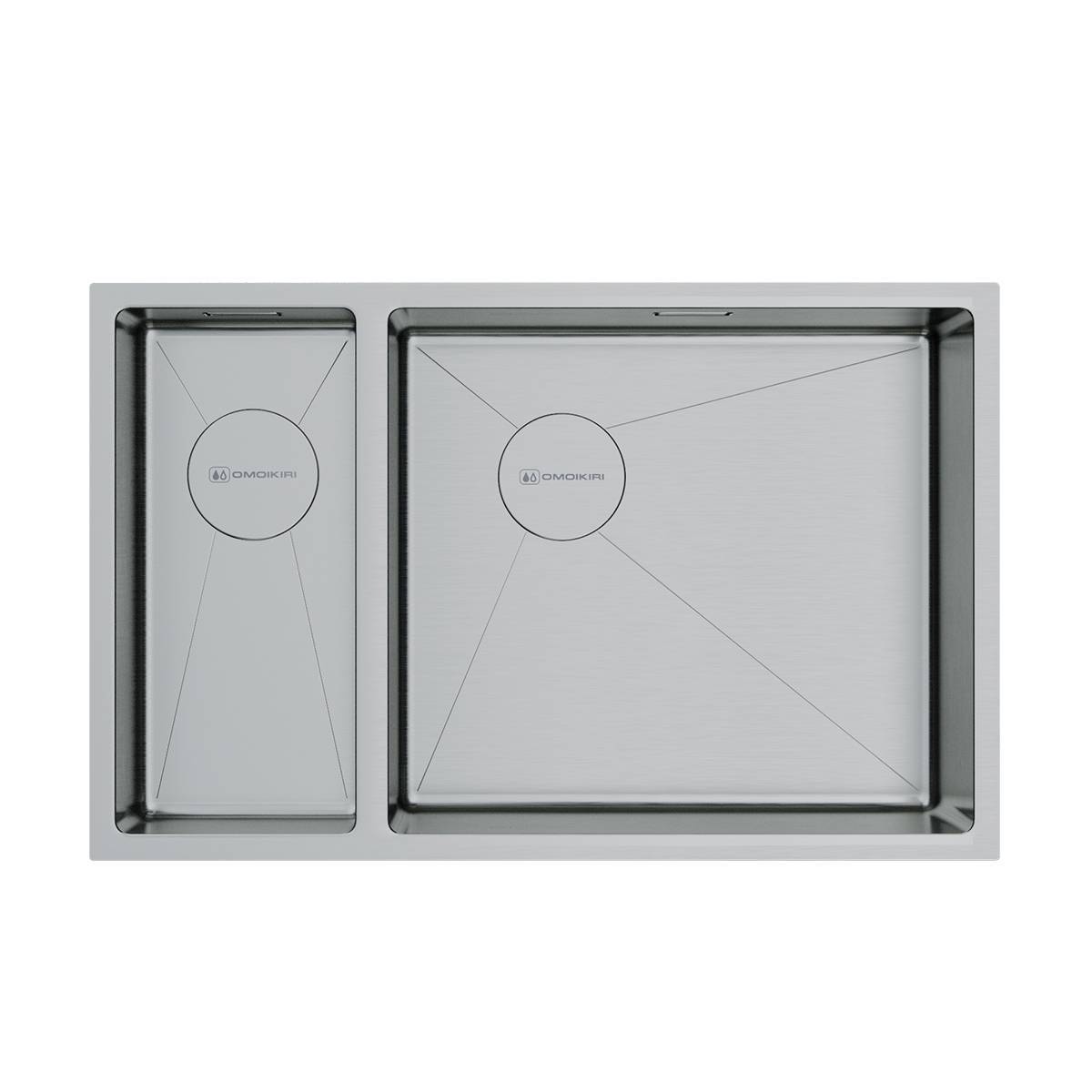 Кухонная мойка OMOIKIRI Taki 69-2-U/IF-R Side-IN 69,5x44 см нержавеющая сталь 4993182
