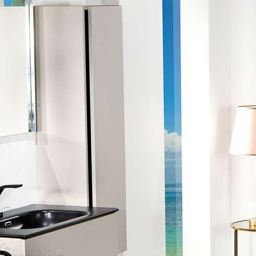 Шкаф-пенал подвесной Armadi Art Vallessi 28х35х120 см бежевый глянец 836-C glossy