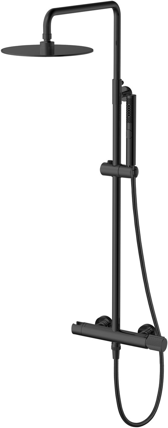 Душевая стойка Allen Brau Liberty с верхним душем 3 режима черный матовый 5.33007-31
