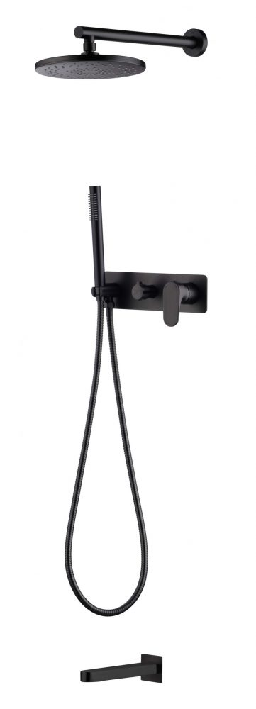 Душевой комплект для ванны и душа Boheme Spectre со смесителем черный матовый 454-2-B