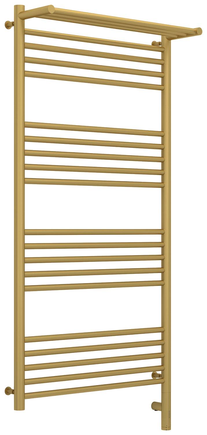 Полотенцесушитель электрический Сунержа Богема 3.0 с 1 полкой 632x1324 мм правый матовое золото 032-5807-1260