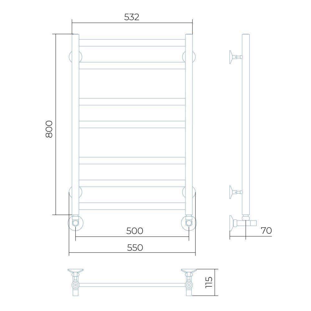 Полотенцесушитель водяной Larusso Кватро П7 500x800 мм 8490