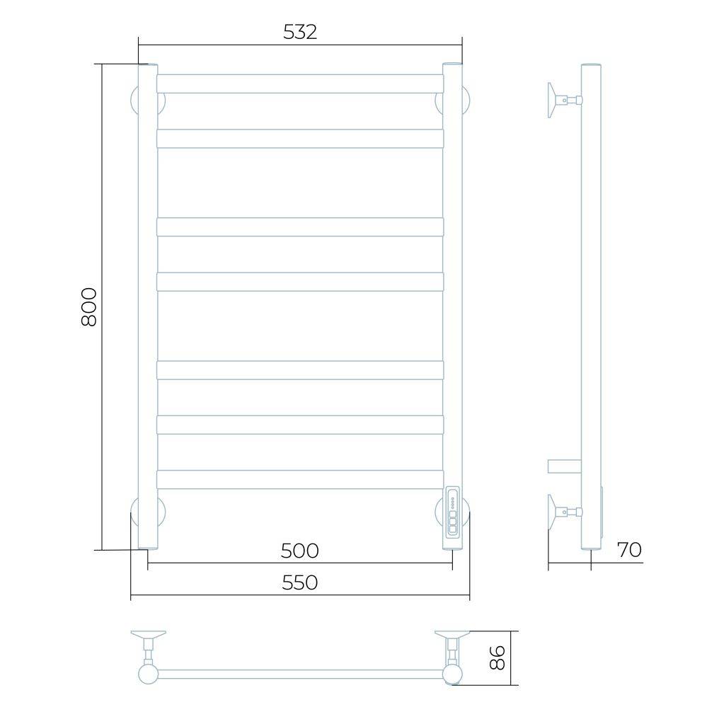 Полотенцесушитель электрический Larusso Кватро П7 500x800 мм 8494