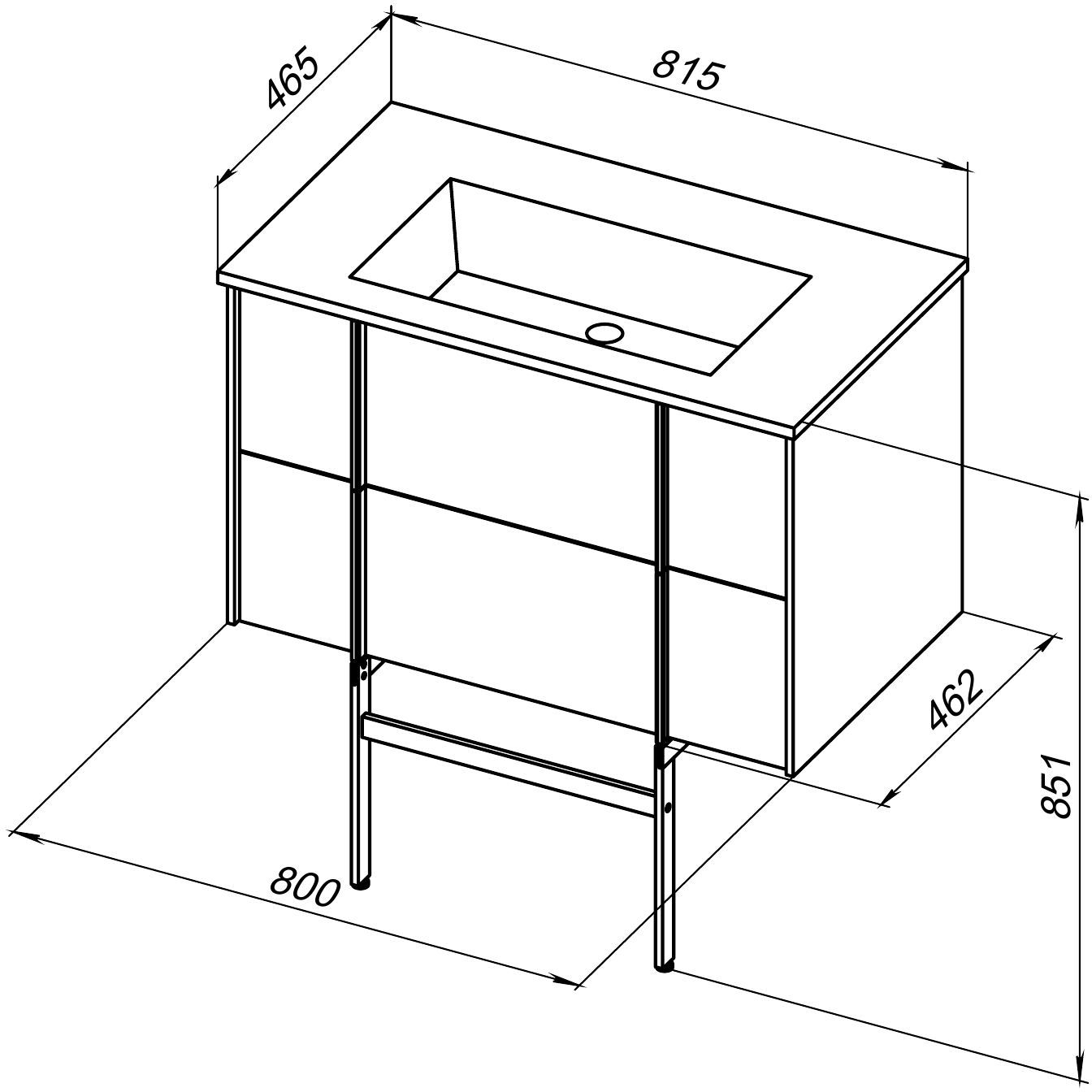 Тумба под раковину Allen Brau Reality 80x46.2x50 см антрацит 1.32005.AM
