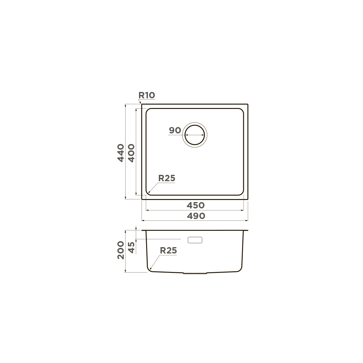 Кухонная мойка Omoikiri Tadzava 49-U/I-LG 49x44 см светлое золото 4993263