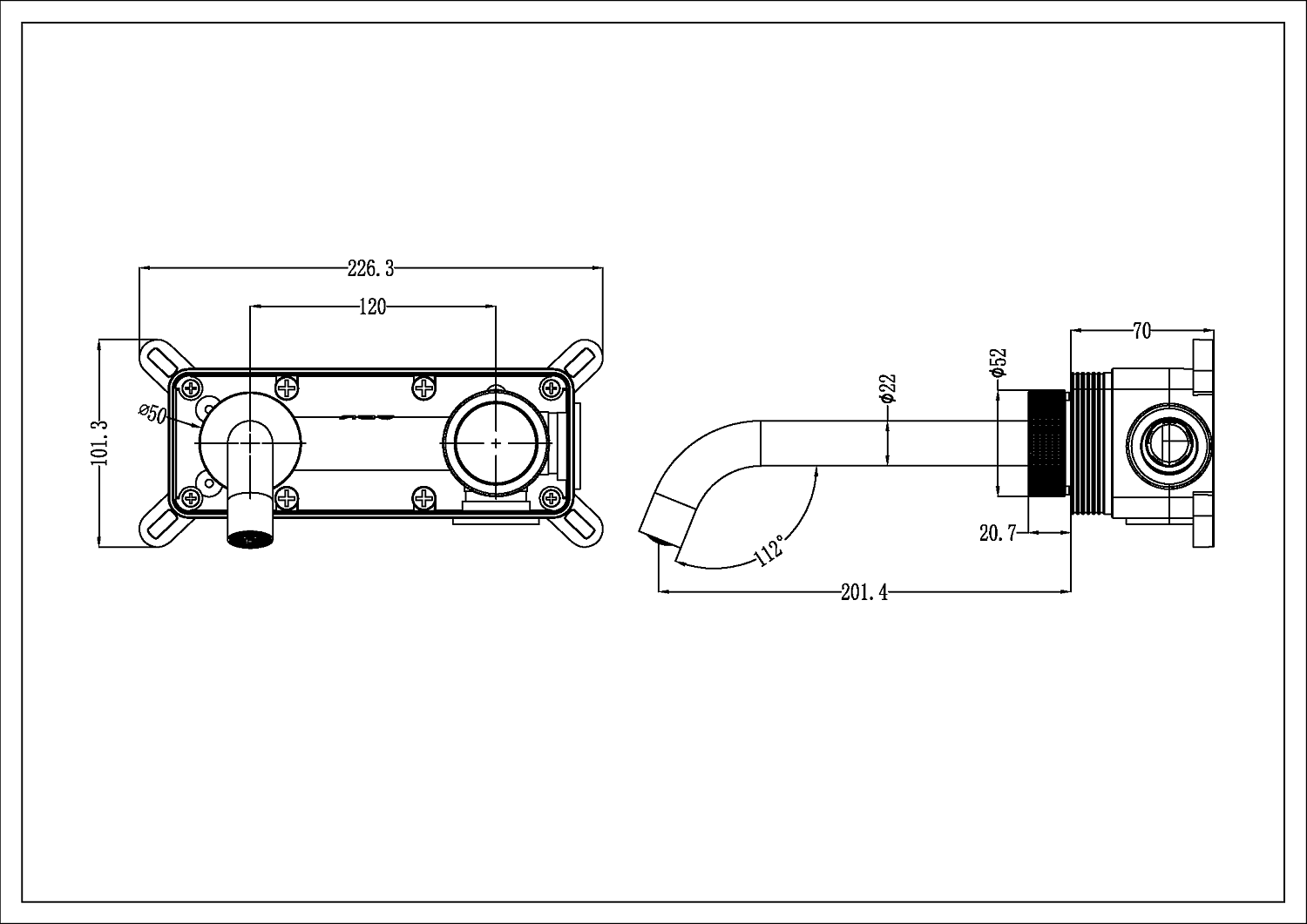 Смеситель для раковины Boheme Tech встраиваемый автоматический nickel brush 158/2-NB