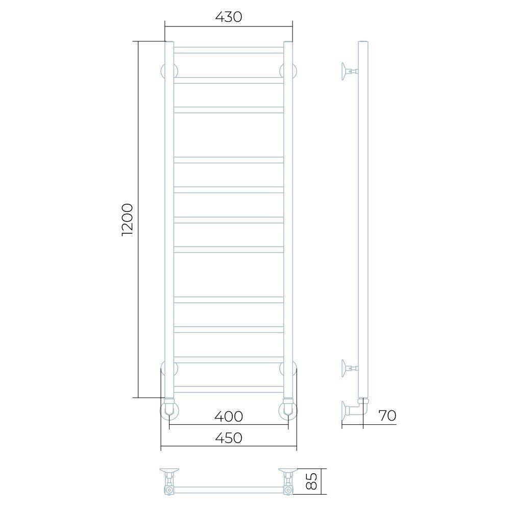 Полотенцесушитель электрический Larusso Имидж П11 400x1000 мм 8483