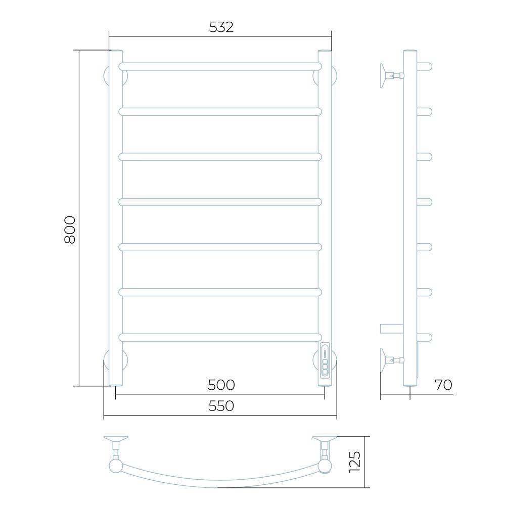 Полотенцесушитель электрический Larusso Классик П7 500x800 мм 8509