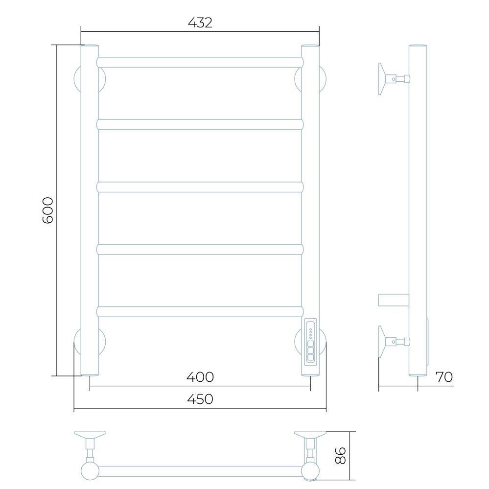 Полотенцесушитель электрический Larusso Джаз П5 400x600 мм 8503