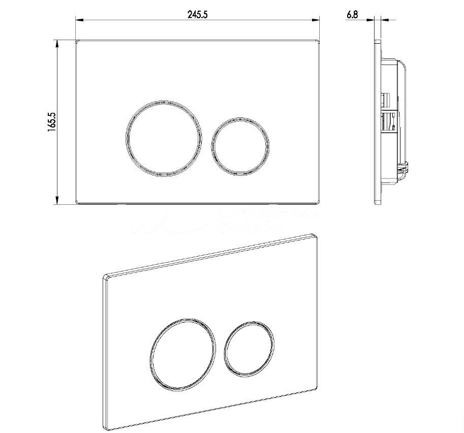 Клавиша смыва Boheme для инсталляции пластиковая бронза 649-BR
