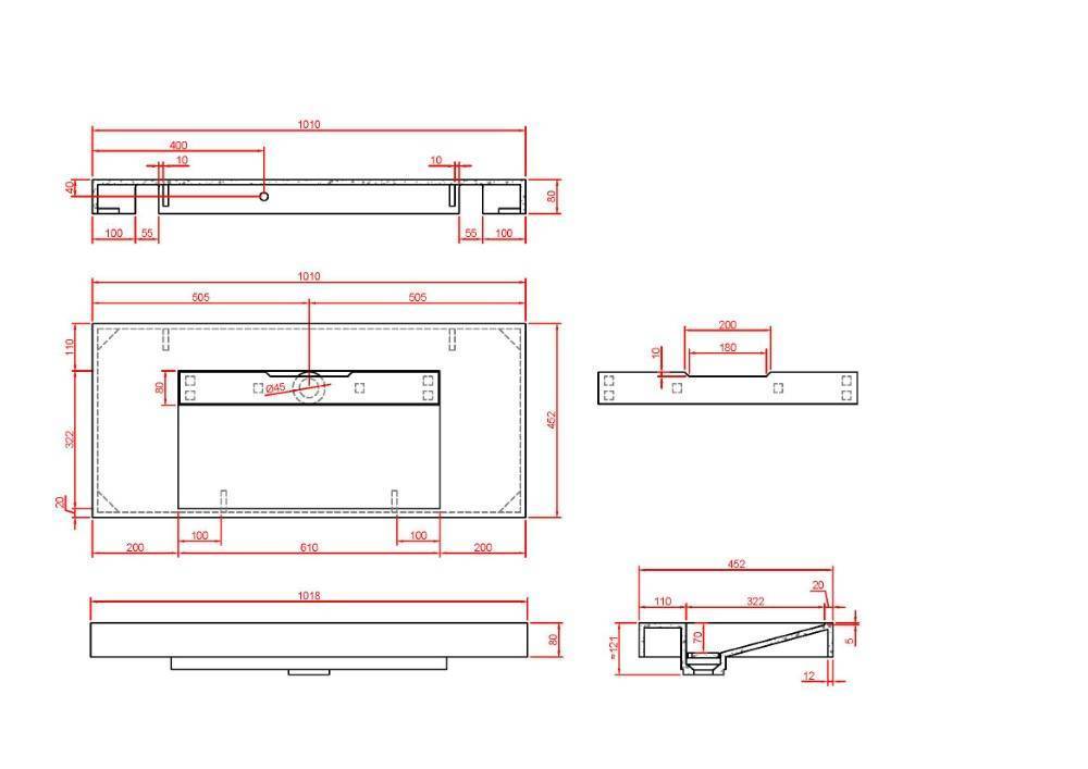 Раковина мебельная Armadi Art Flat 101х45.2х8 см прямоугольная белая 859-100-CLCT