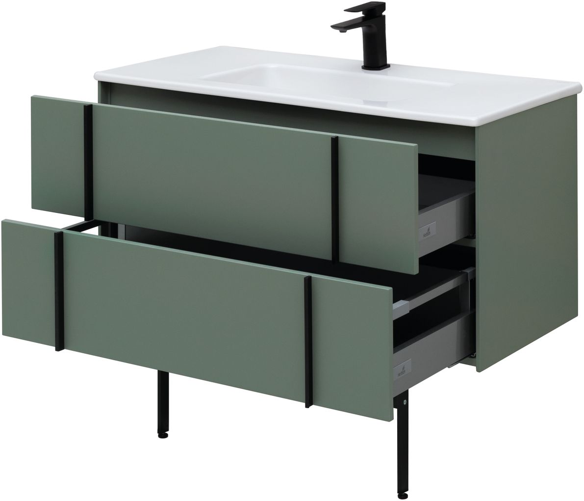 Тумба под раковину Allen Brau Reality 100x46,2x50 см олива 1.32007.CGM