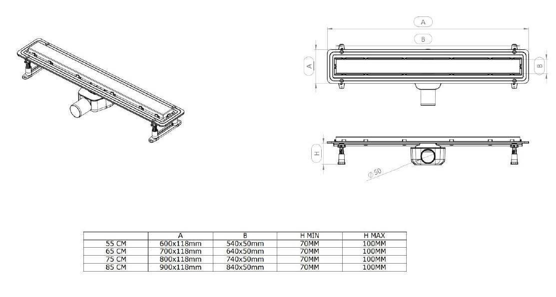 Душевой лоток Allen Brau Infinity 90 см нержавеющая сталь 9.50006.SS