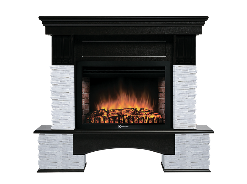 Портал для электрокамина Firelight Pietra Nuovo 30 камень сланец белый шпон темный дуб НС-1346694