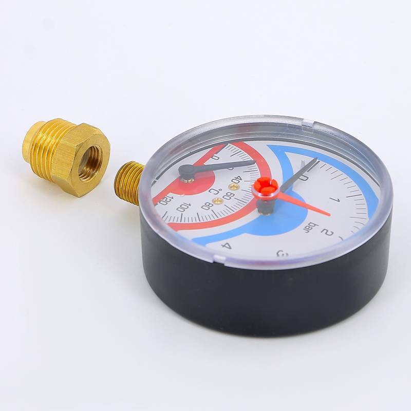 Термоманометр радиальный Emmeti 80 мм 4 бар 120 °C G1/2 с клапаном 00602012