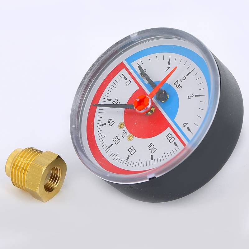 Термоманометр аксиальный Emmeti с запорным клапаном 4 бар 120 °C 1/2 00600012