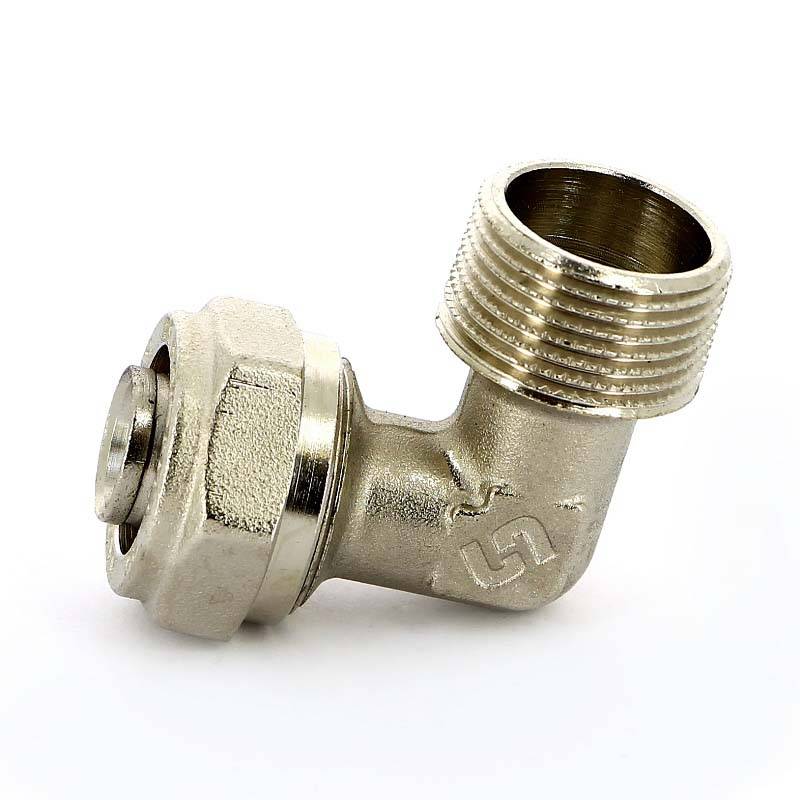 Угол обжимной никелированный Uni-Fitt 20х3/4 наружная резьба 665N7300