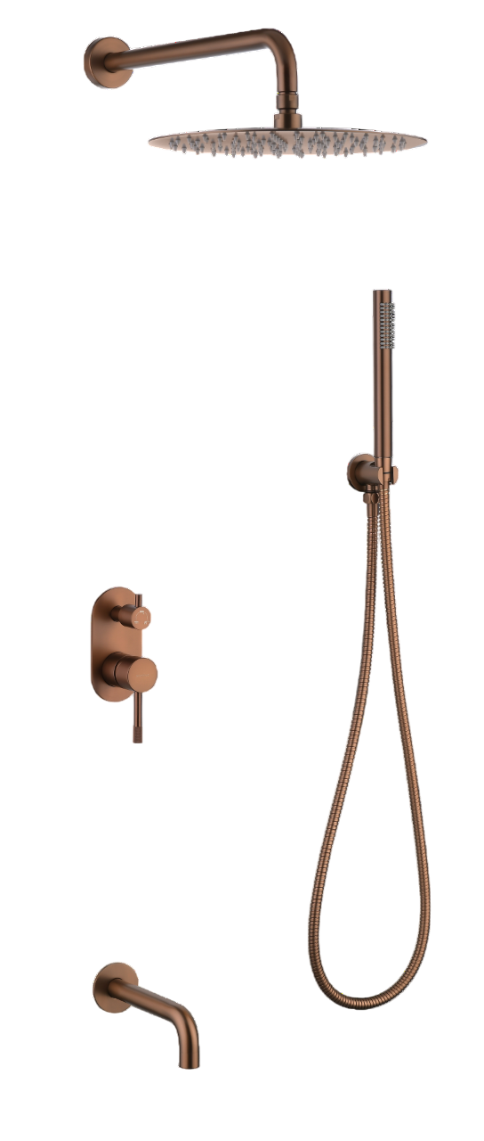 Душевой комплект встраиваемый Boheme Uno с изливом brushed bronze 464-2-BRB