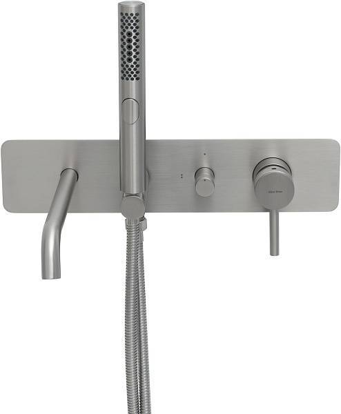 Смеситель для ванны Allen Brau Priority с внутренней частью излив 20 см никель браш 5.31A06-BN