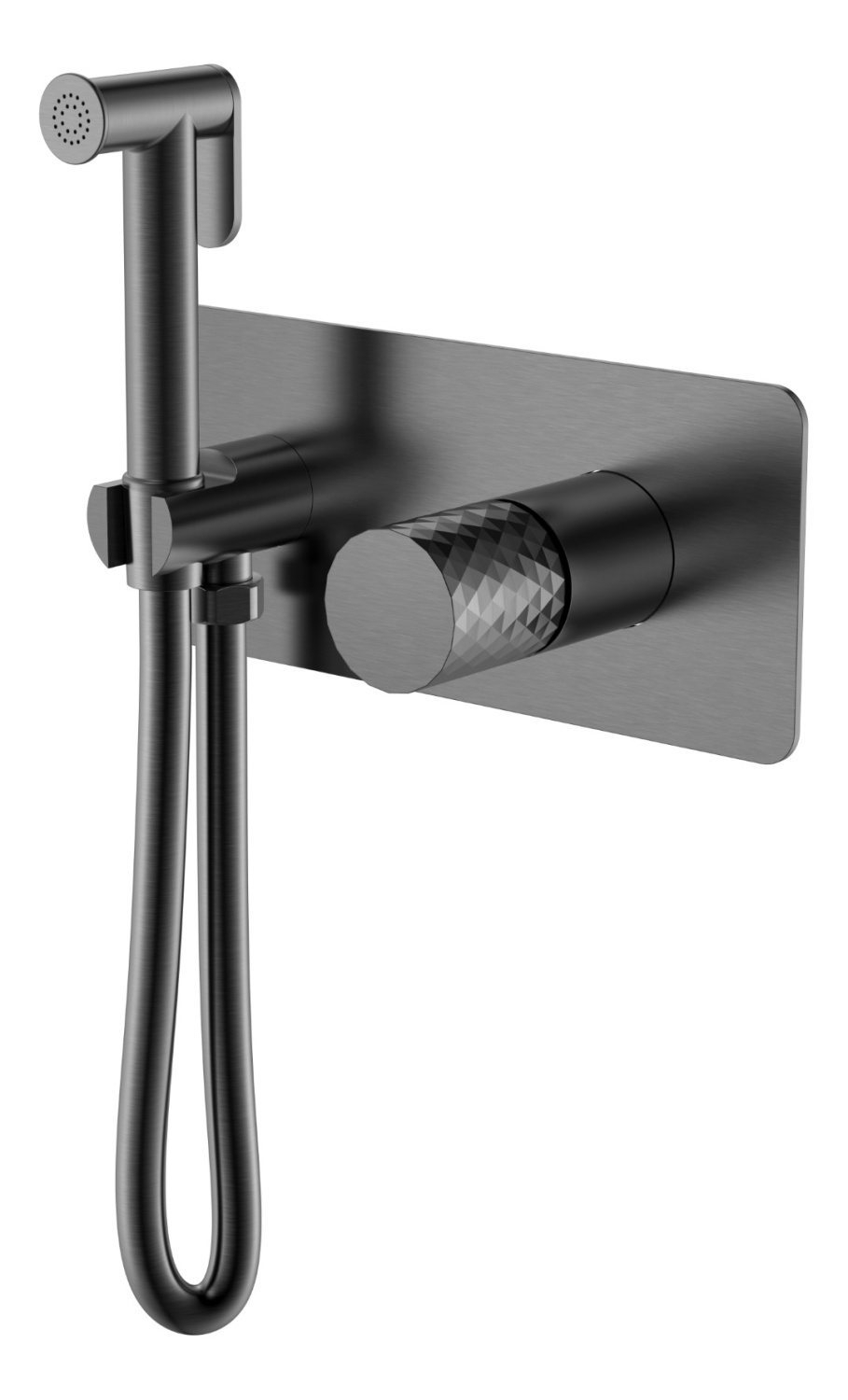 Гигиенический душ со смесителем Boheme Stick Diamond оружейная сталь 127-GM