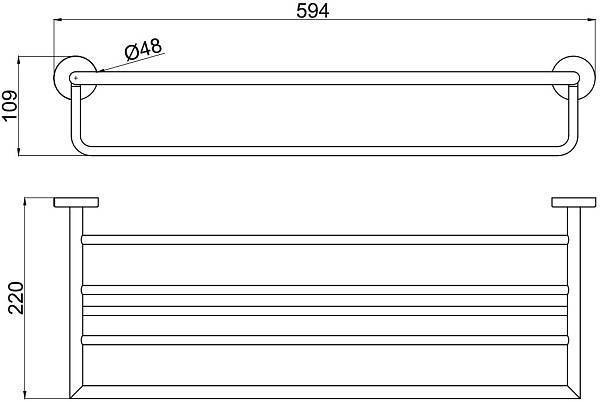 Полка для полотенец с полотенцедержателем Allen Brau Priority черная 6.31014-31