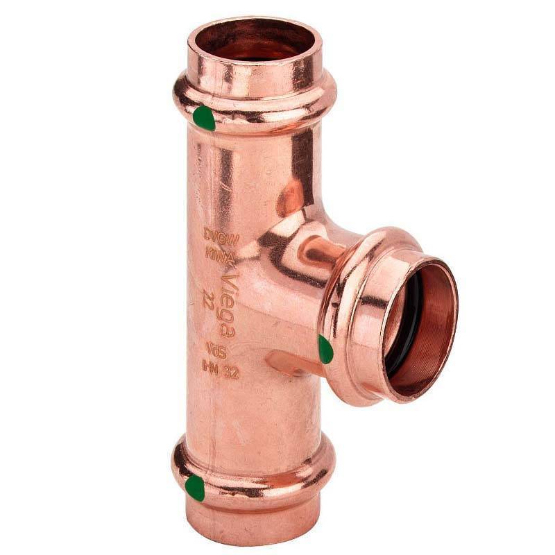 Тройник пресс медный Viega Profipress 35x22x35 мм 292034